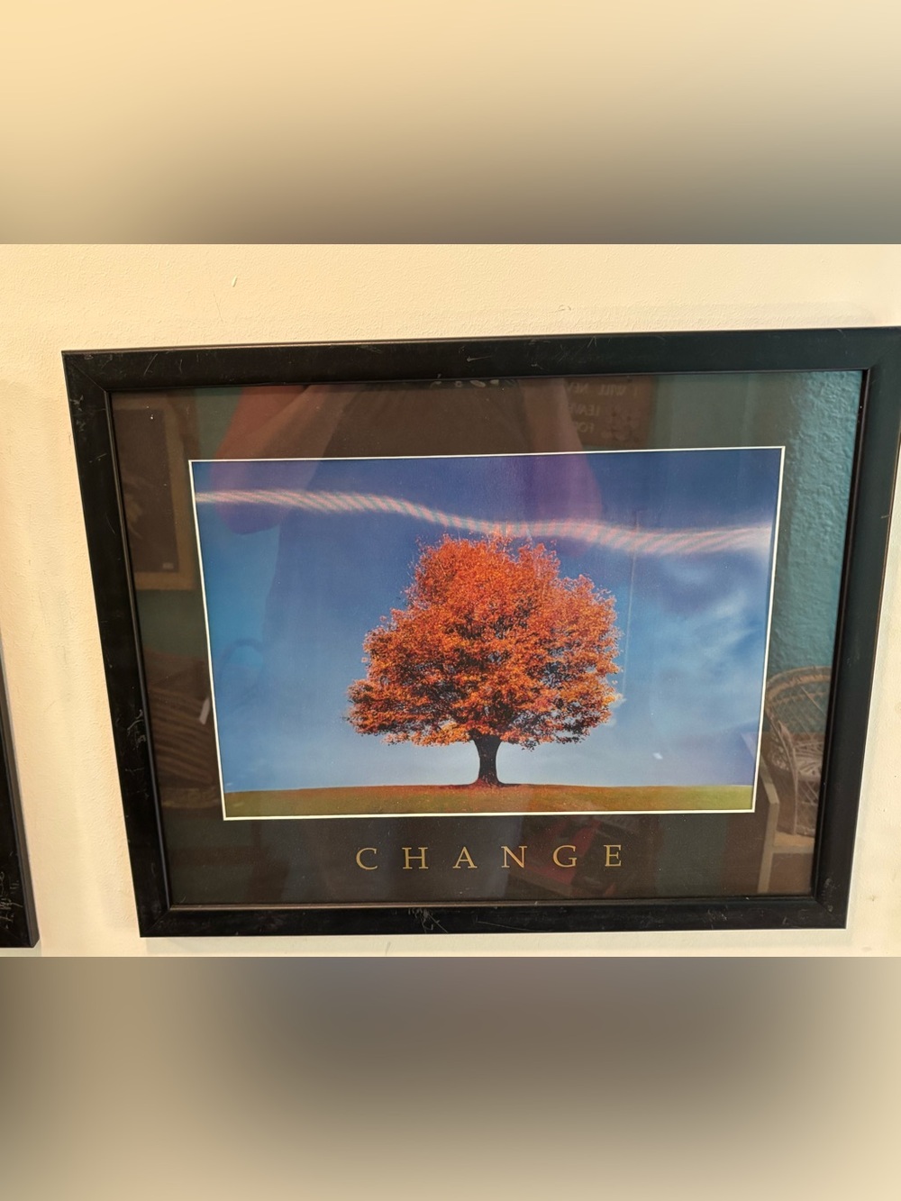 HOLD for Diana Change fall tree Framed Storm Art Print  lenticular 2D 1990’s